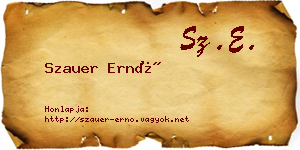 Szauer Ernő névjegykártya